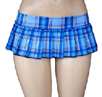 DSLV-Blue Plaid Micro Mini Skirt - More Details